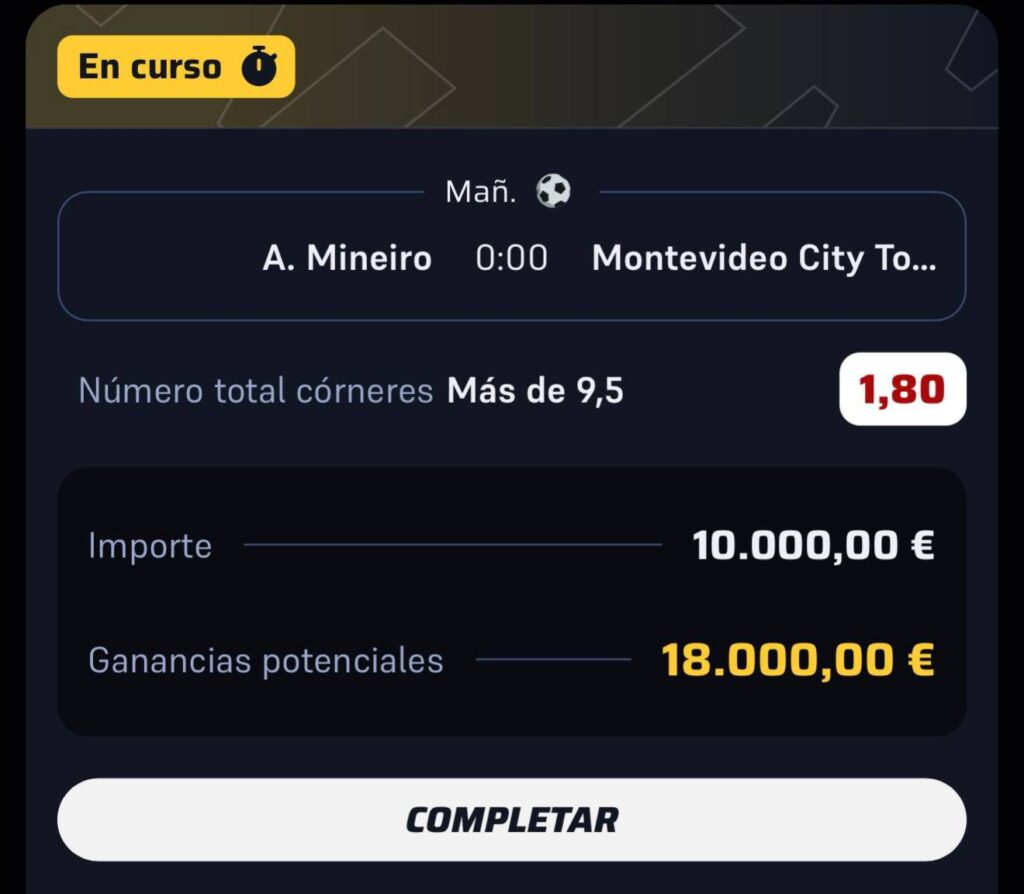 Ticket de la apuesta: Atlético Mineiro – Montevideo City