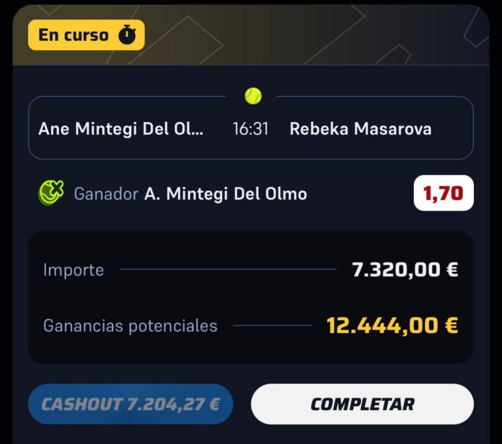 Ticket de la apuesta: Ane Mintegi Del Olmo – Rebeka Masarova