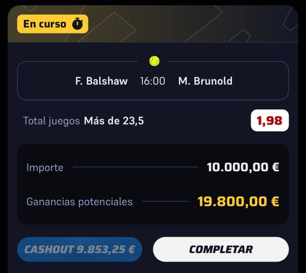 Ticket de la apuesta: Felix Balshaw – Mika Brunold